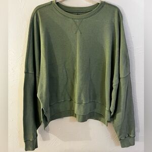 Green Waffle Knit Sweater